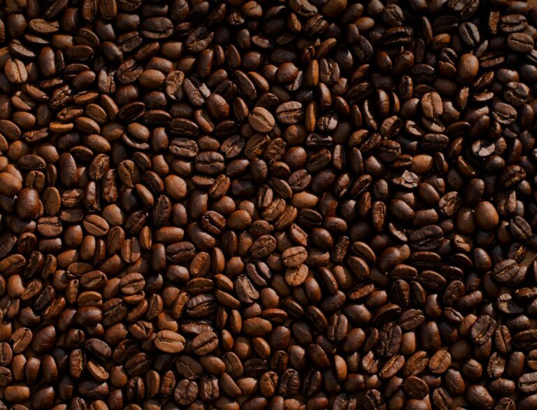 Pile of roasted coffee beans